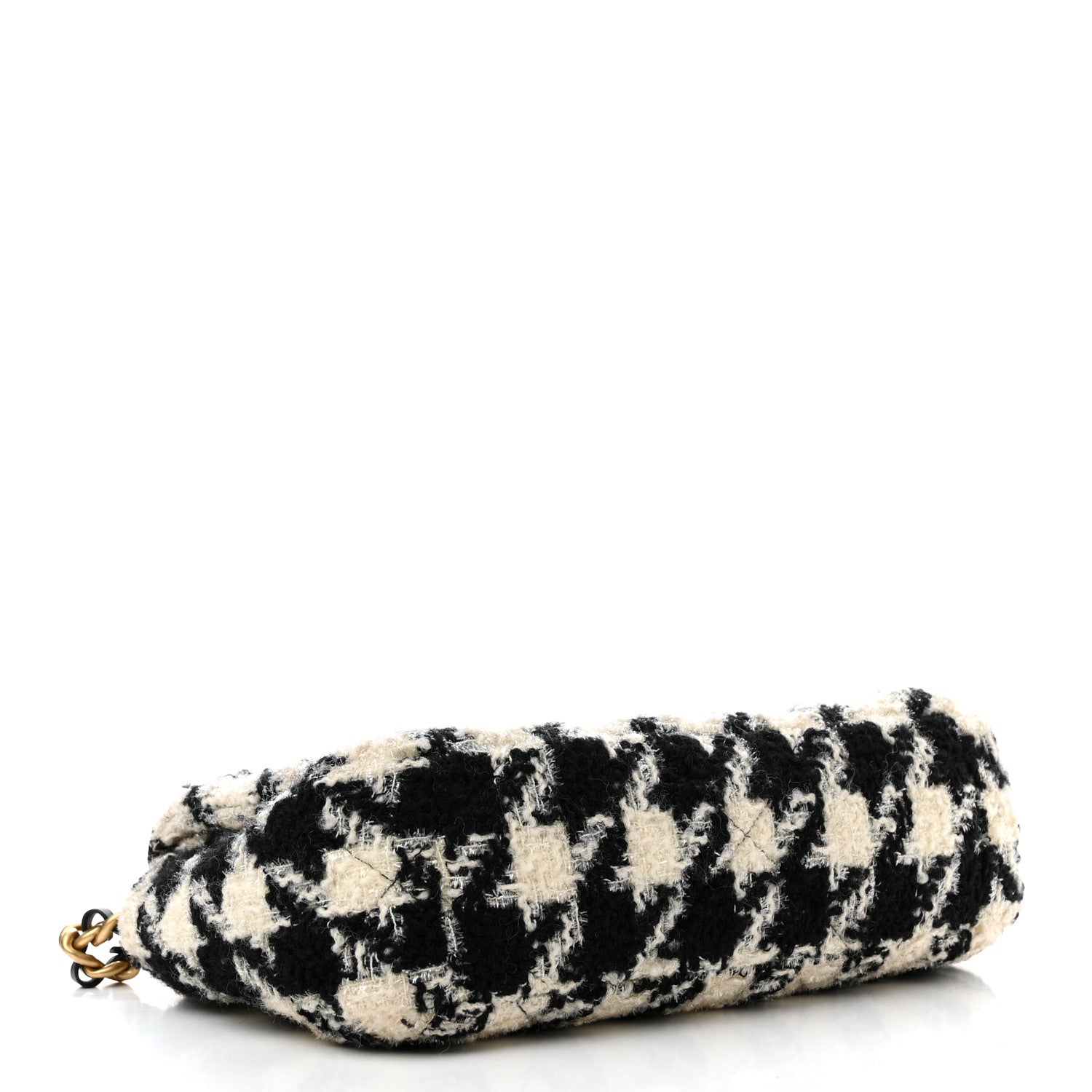 Chanel Tweed Quilted Medium Chanel 19 Flap Black Ecru White 4 of 13