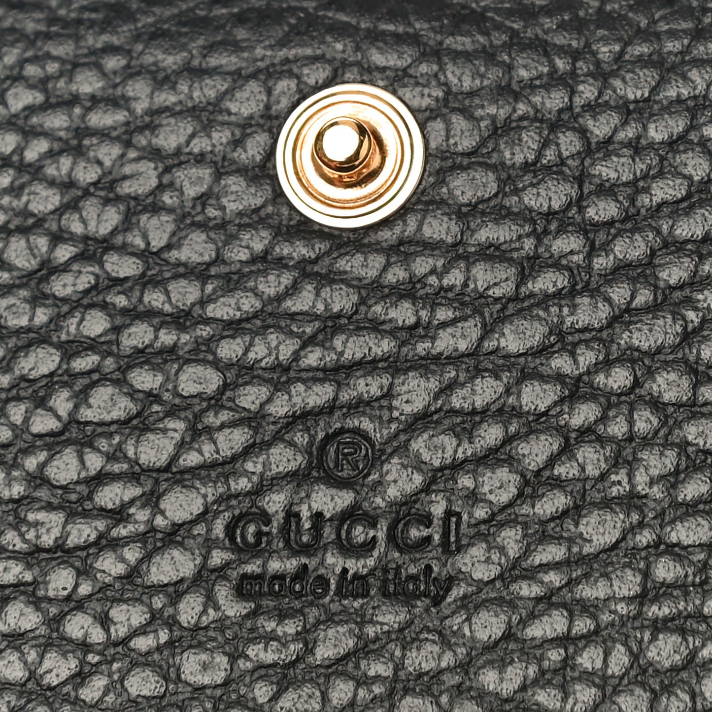 Pebbled Calfskin GG Marmont Card Case Black
