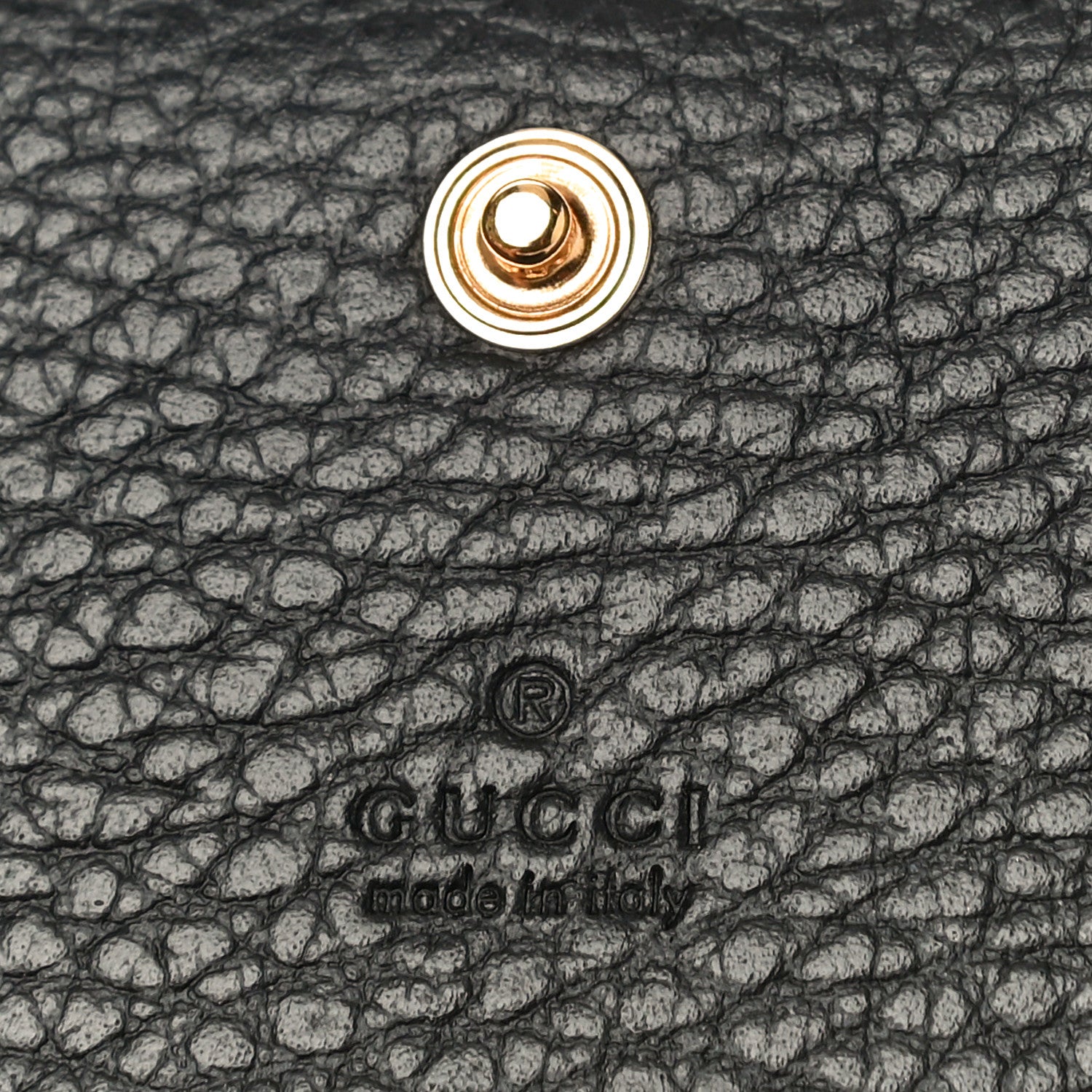 Gucci Pebbled Calfskin GG Marmont Card Case Black 6 of 10