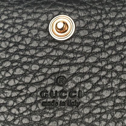 Gucci Pebbled Calfskin GG Marmont Card Case Black 6 of 10