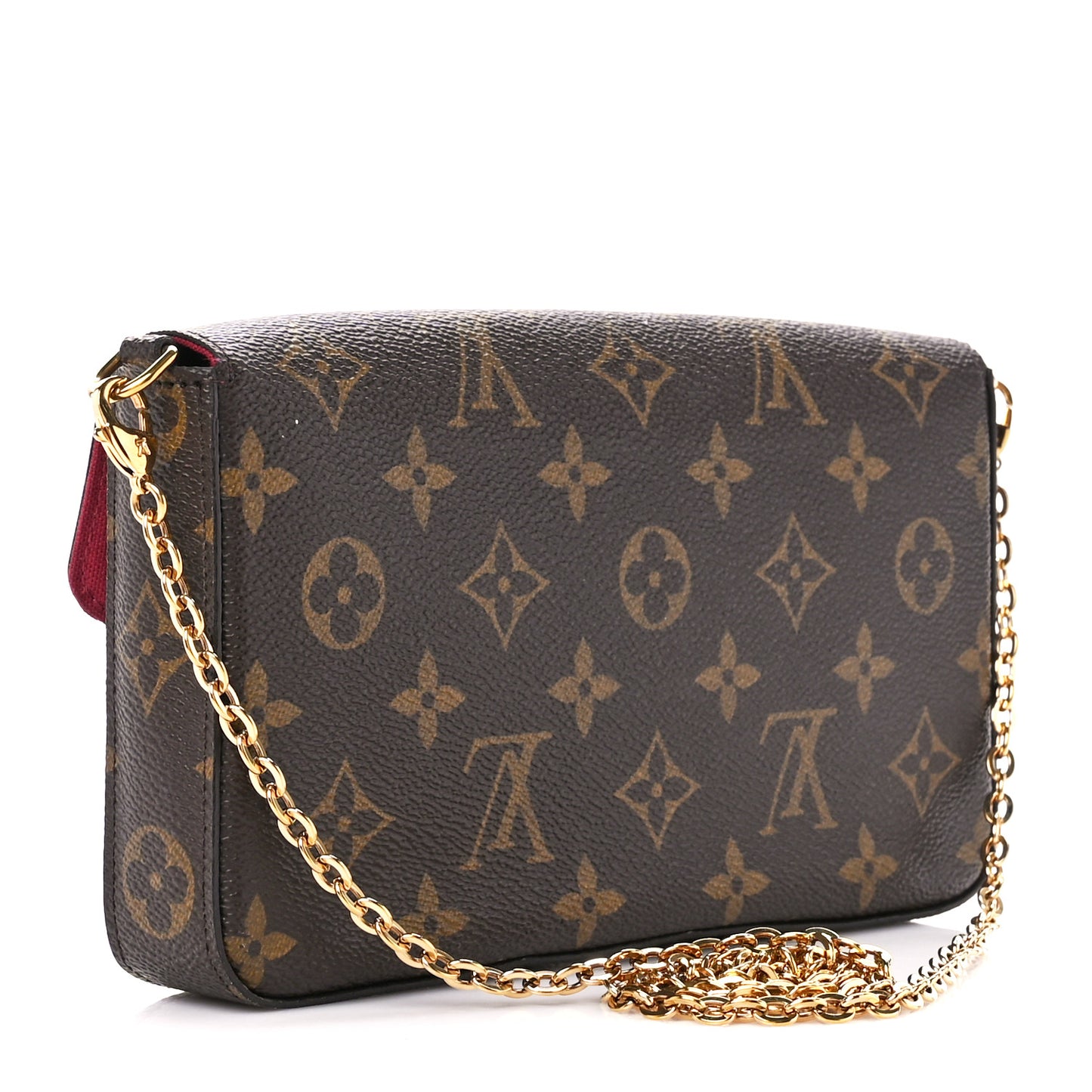 Monogram Pochette Felicie Chain Wallet Fuchsia