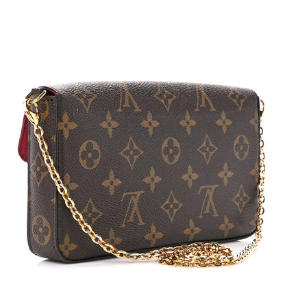 Louis Vuitton Monogram Pochette Felicie Chain Wallet Fuchsia 4 of 16