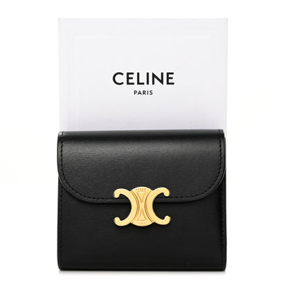 Celine Shiny Smooth Lambskin Small Triomphe Wallet Black 11 of 11