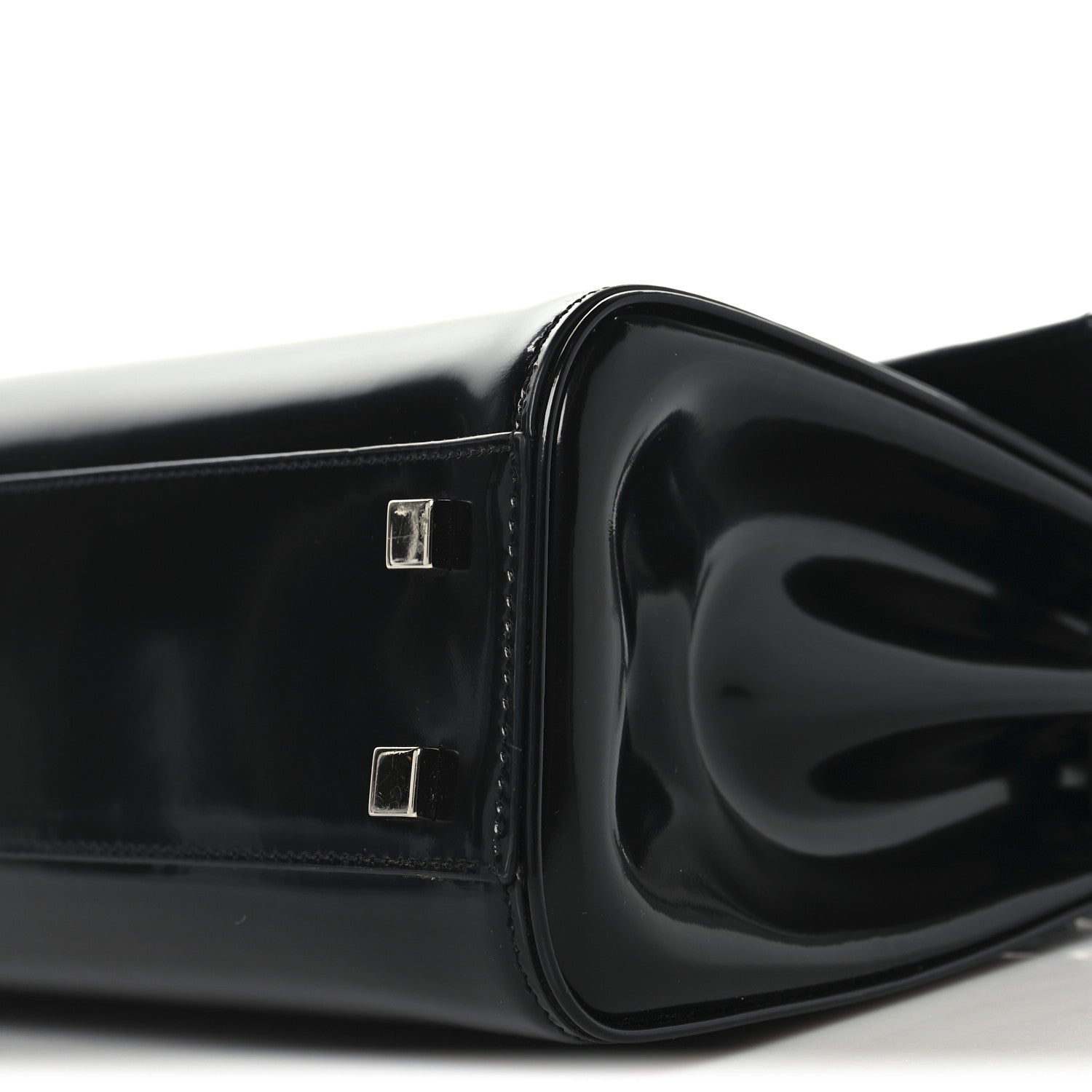 Saint Laurent Shiny Calfskin Le Fermoir Top Handle Bag Small Black 9 of 9