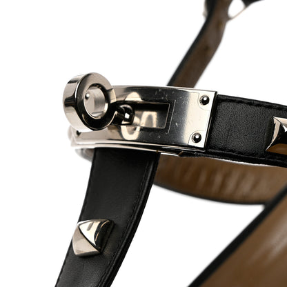 Hermes Calfskin Studded Olivia Sandals 36.5 Black 8 of 10