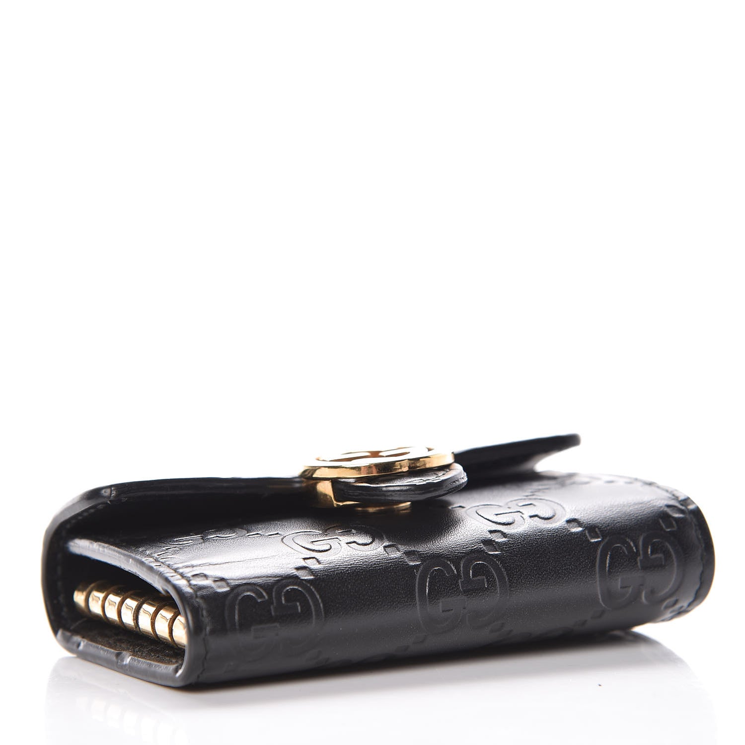 Gucci Guccissima Icon Signature 6 Key Holder Case Black 4 of 9