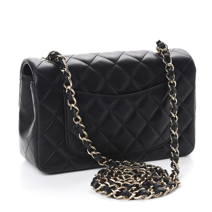 Chanel Lambskin Quilted Mini Rectangular Flap Black 3 of 12