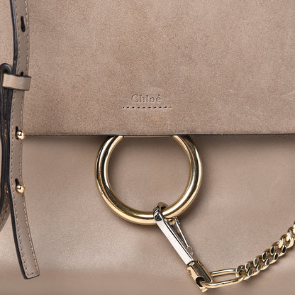 Chloe Calfskin Suede Medium Faye Shoulder Bag Motty Grey 14 of 14