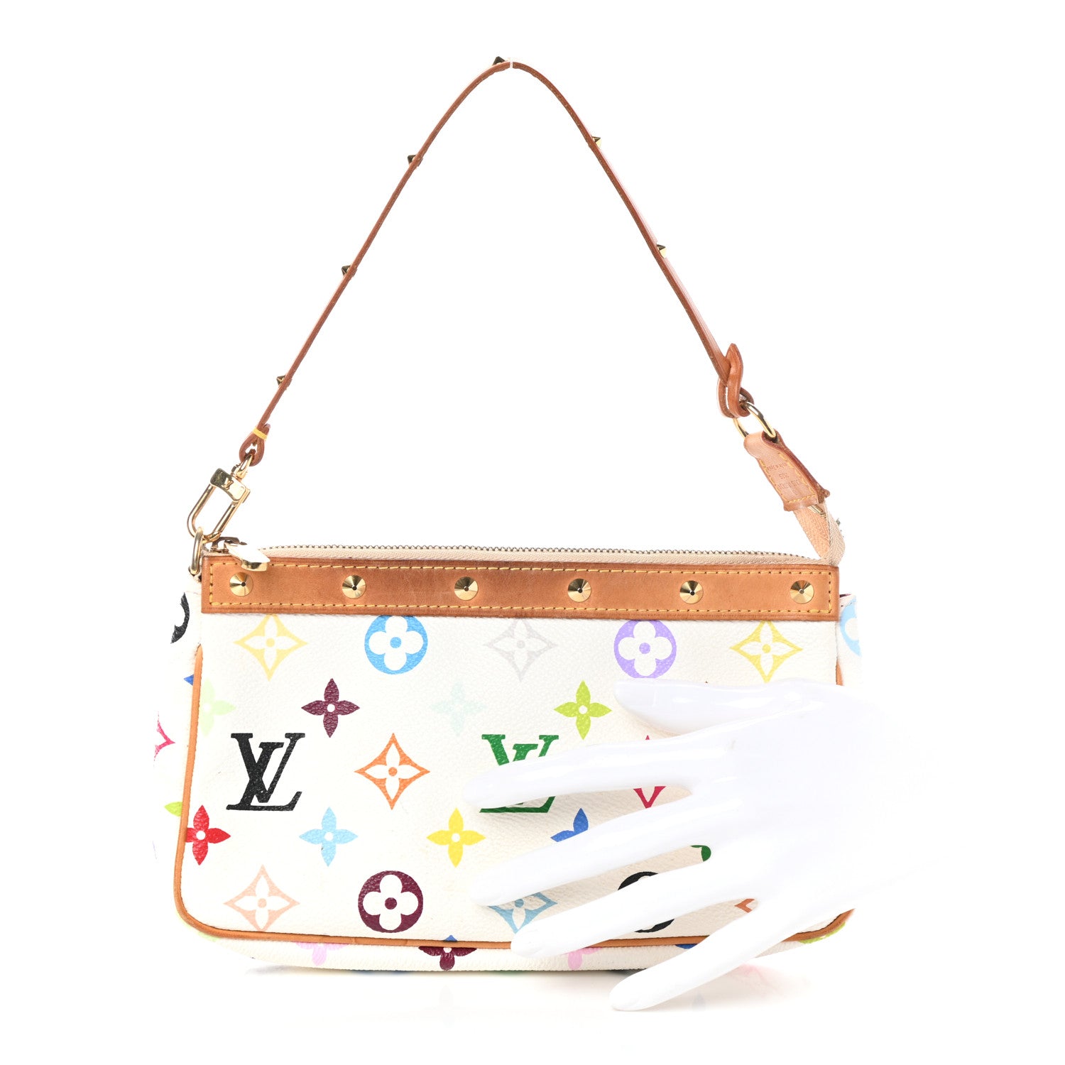 Louis Vuitton Monogram Multicolor Pochette Accessories White 2 of 9