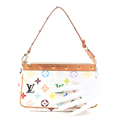 Louis Vuitton Monogram Multicolor Pochette Accessories White 2 of 9