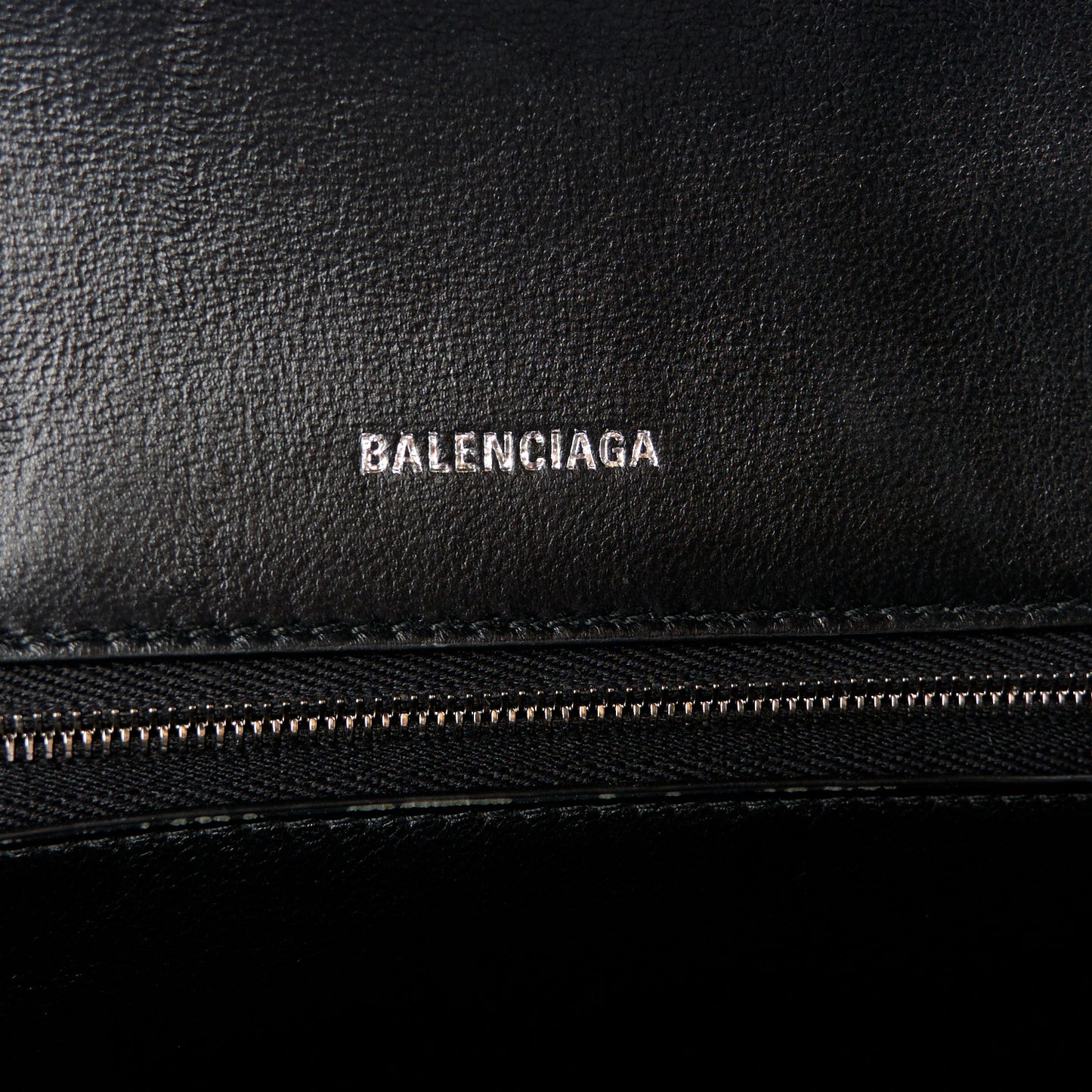Washed Denim BB Monogram Small Hourglass Top Handle Bag Black
