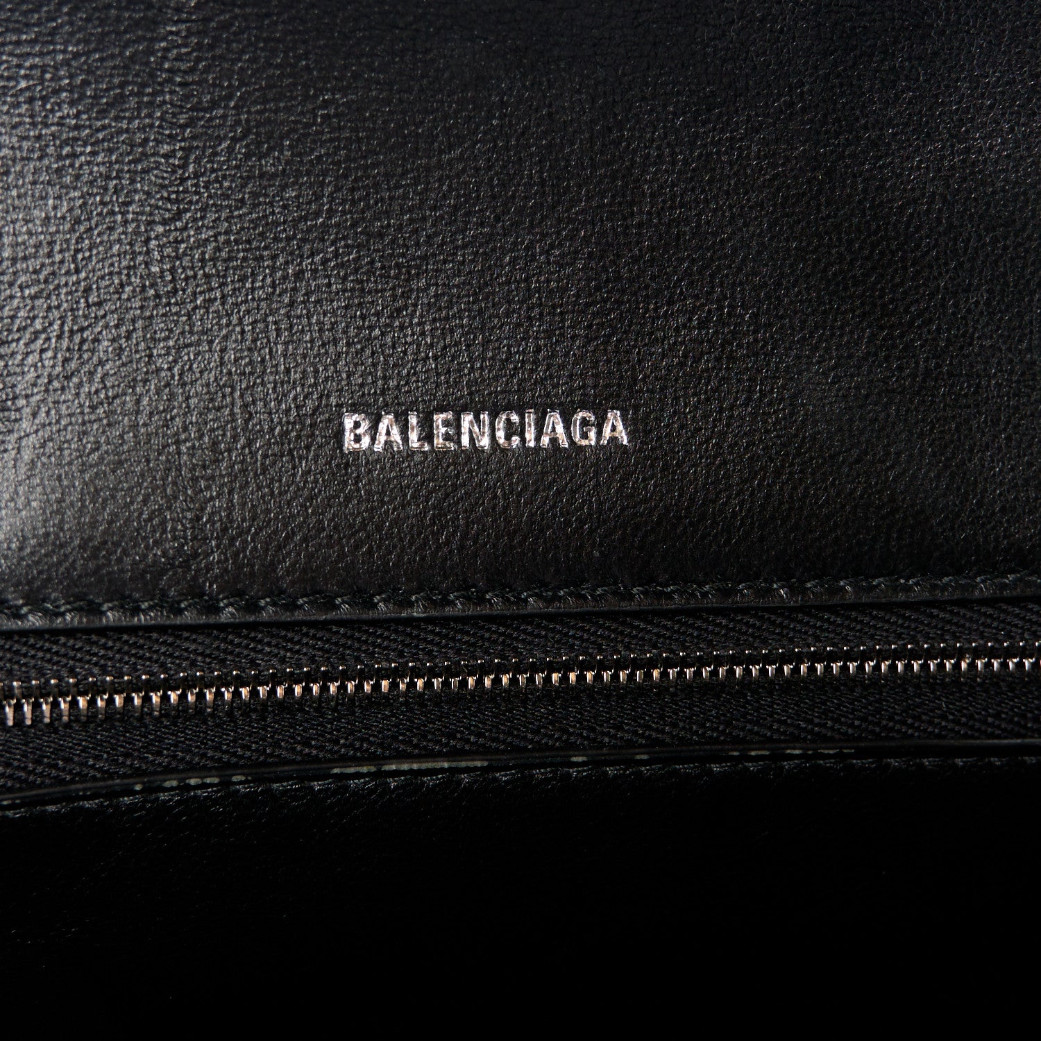 Balenciaga Washed Denim BB Monogram Small Hourglass Top Handle Bag Black 6 of 10