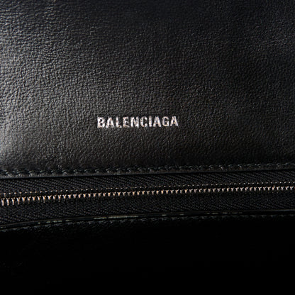Balenciaga Washed Denim BB Monogram Small Hourglass Top Handle Bag Black 6 of 10