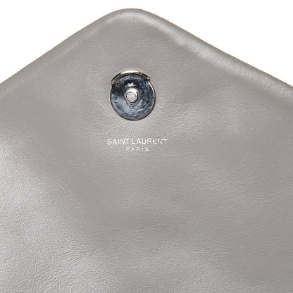 Saint Laurent Calfskin Y Quilted Monogram Large Loulou Chain Satchel Light Grey 8 of 13
