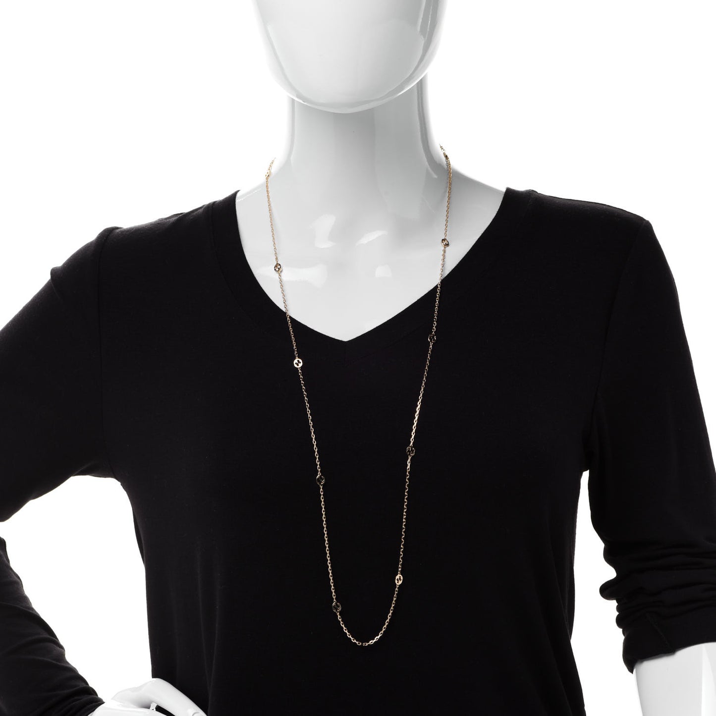 18K Yellow Gold Running GG Station Necklace