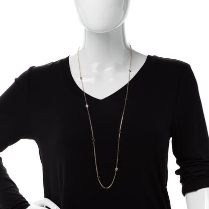 Gucci 18K Yellow Gold Running GG Station Necklace 2 of 6