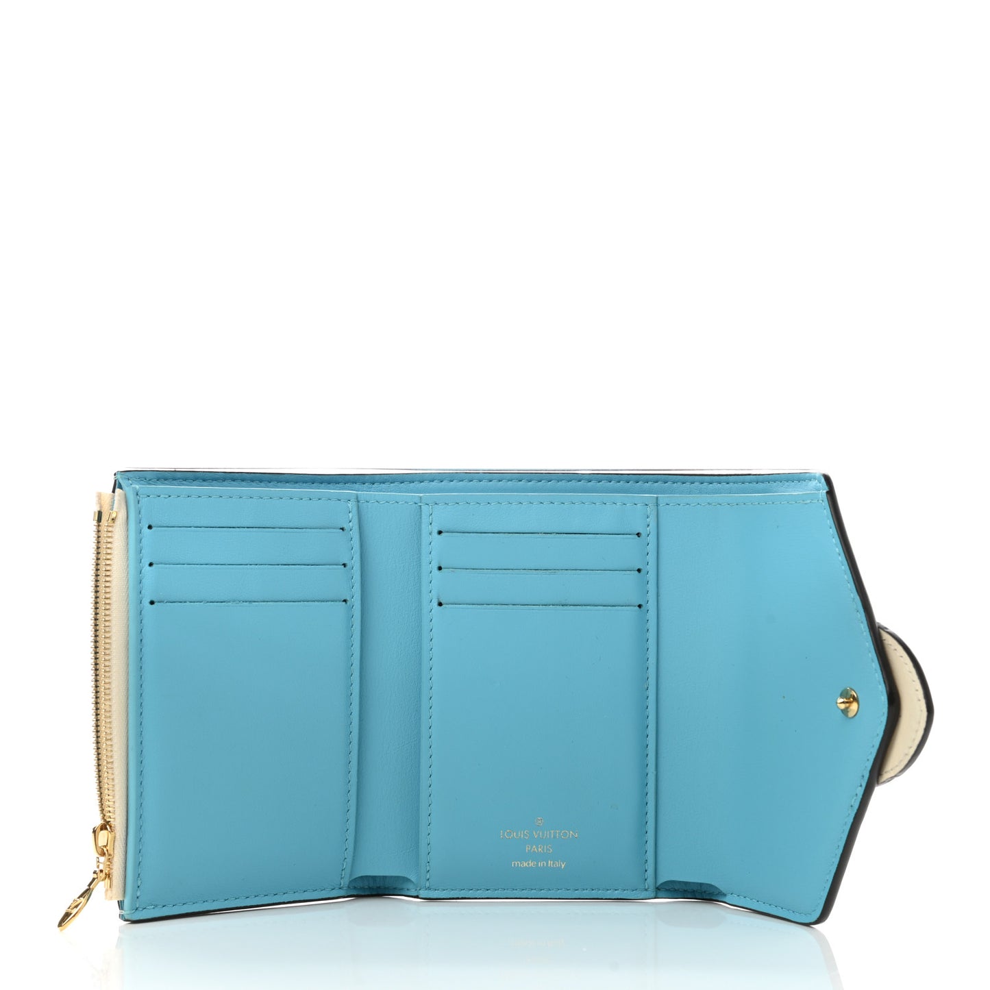 Smooth Calfskin LV Pont 9 Compact Wallet Creme