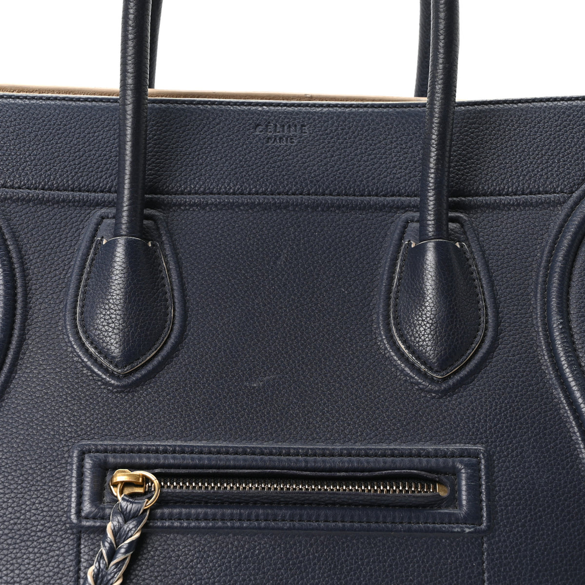 Celine Baby Grained Calfskin Medium Phantom Luggage Navy 7 of 9
