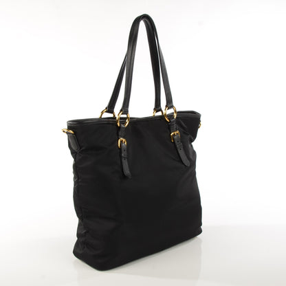 Prada Tessuto Nylon Vitello Daino Tote Nero Black 3 of 9