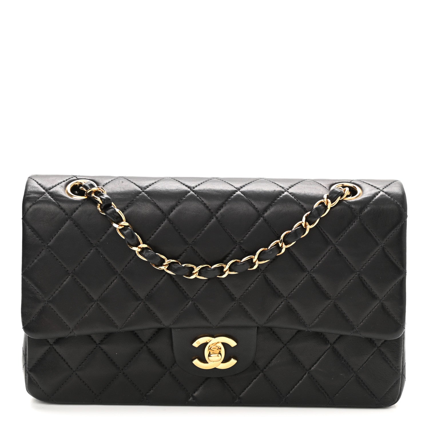 Chanel Lambskin Quilted Medium Double Flap Black 1 of 11
