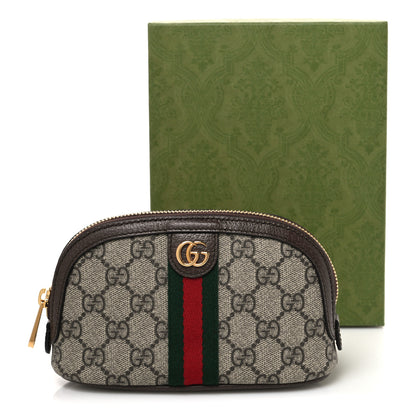 Gucci GG Supreme Monogram Textured Calfskin Web Medium Ophidia Cosmetic Case Beige Ebony New Acero 8 of 8
