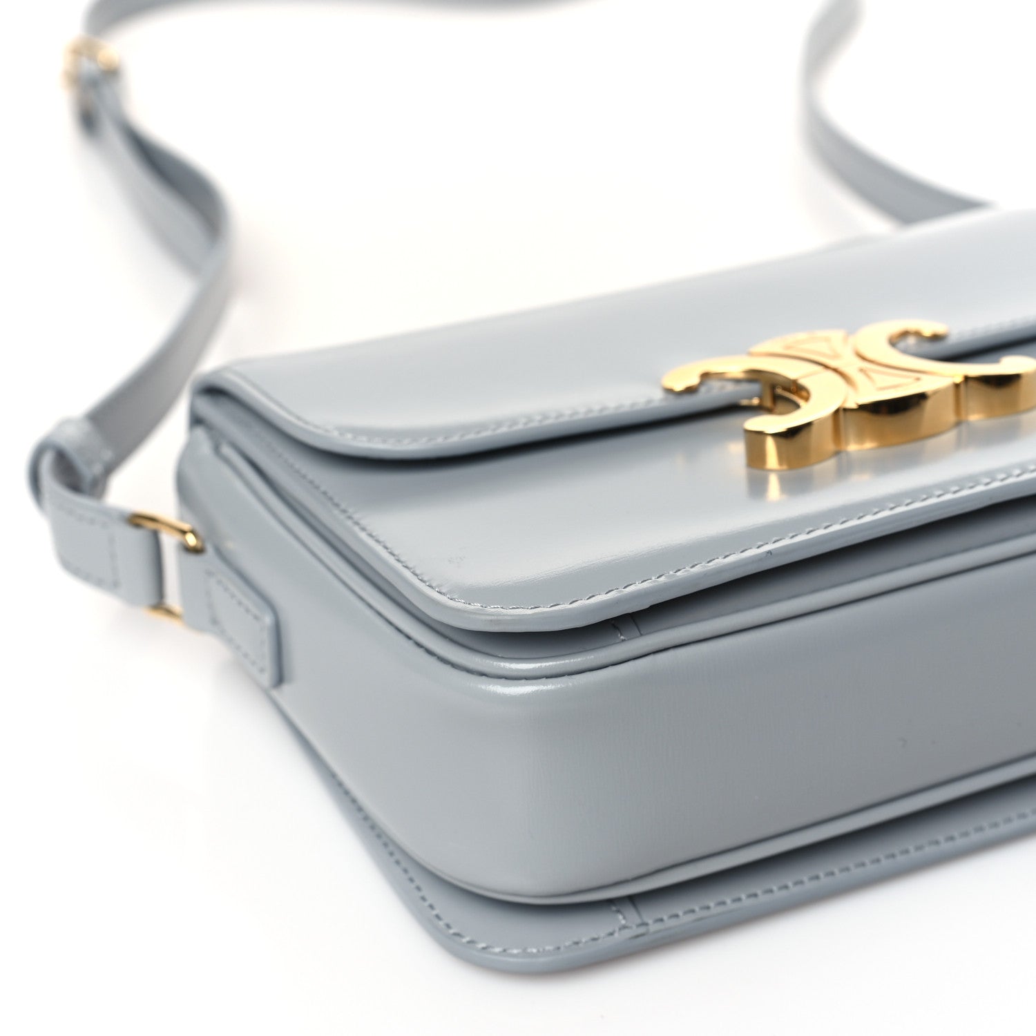 Celine Shiny Calfskin Teen Triomphe Pearl Blue 7 of 8