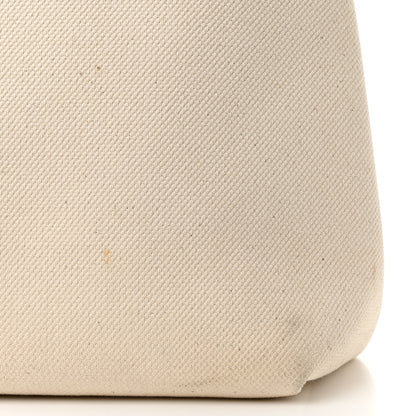 Celine Canvas Calfskin Logo Print Small Horizontal Cabas Natural Tan 15 of 16