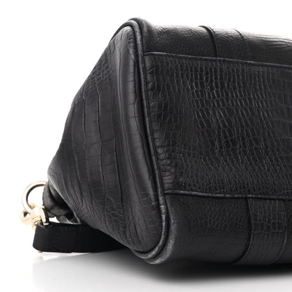 Mulberry Calfskin Crocodile Embossed Small Bayswater Satchel Black 7 of 8