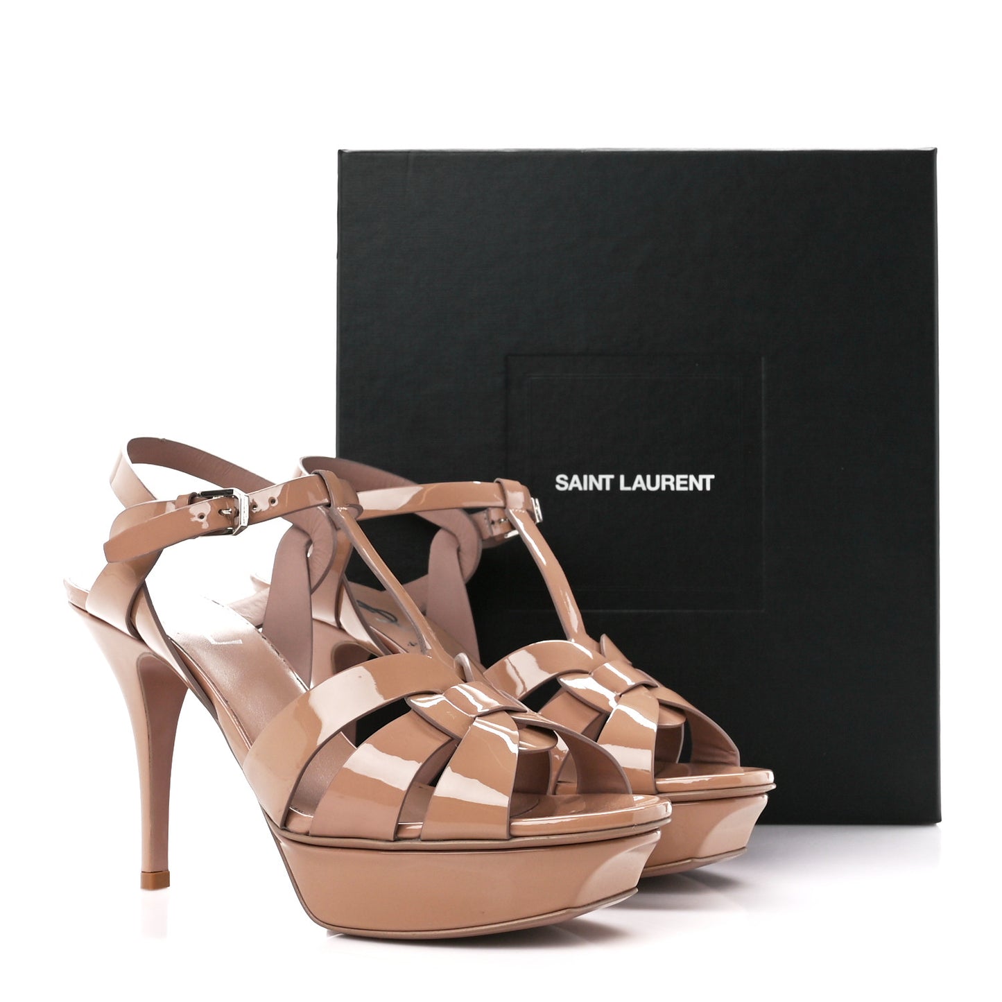 Patent Tribute 75 Platform Sandals 39.5 Nude