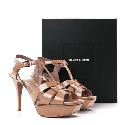 Saint Laurent Patent Tribute 75 Platform Sandals 39.5 Nude 12 of 12