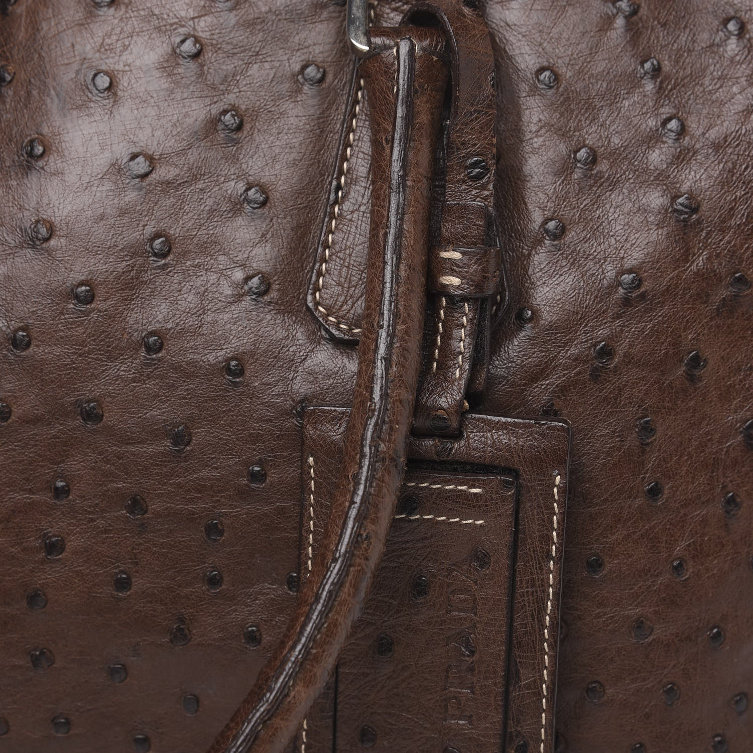 Prada Ostrich Travel Briefcase Brown 14 of 15