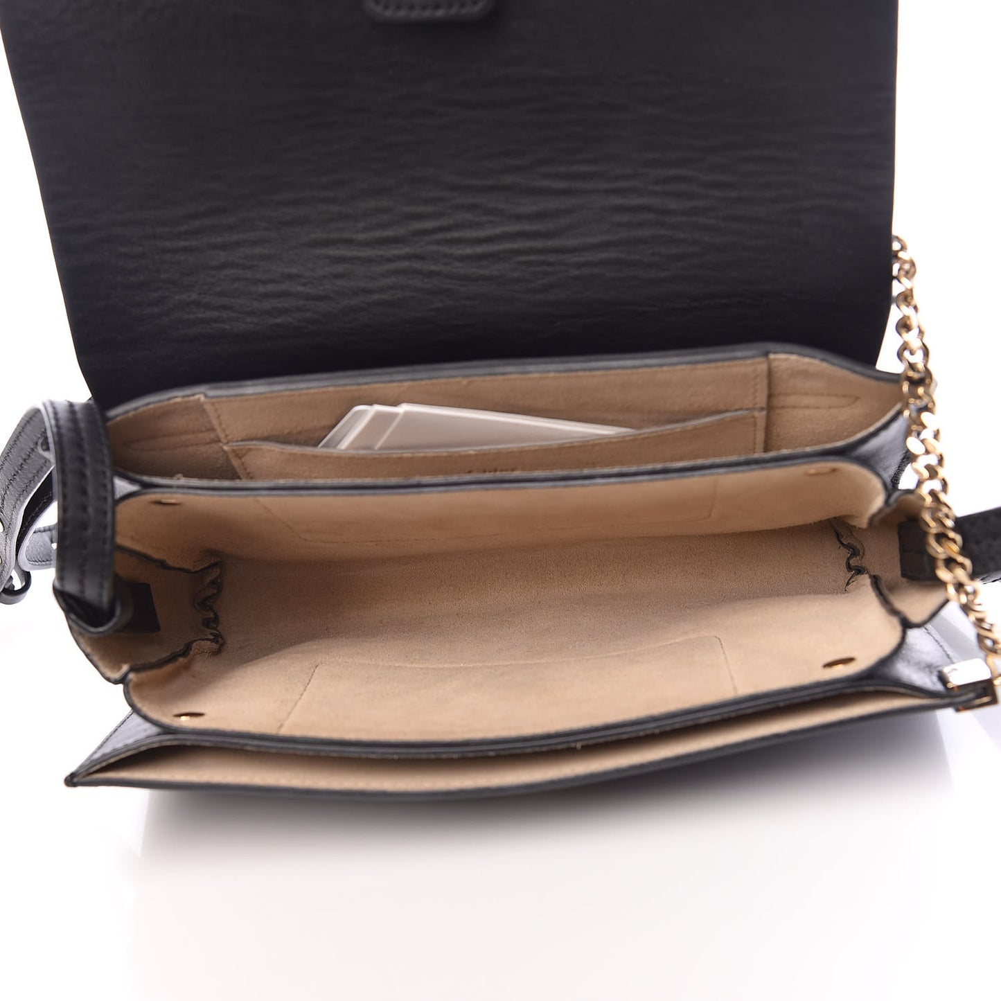 Suede Calfskin Small Faye Shoulder Bag Black