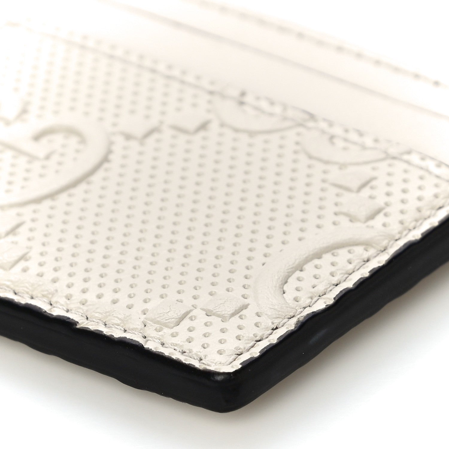 Gucci Calfskin GG Tennis Embossed Card Holder Mystic White 9 of 10