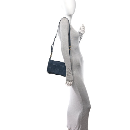Bottega Veneta Grained Calfskin Maxi Intrecciato Cassette Crossbody Bag Deep Blue 2 of 11