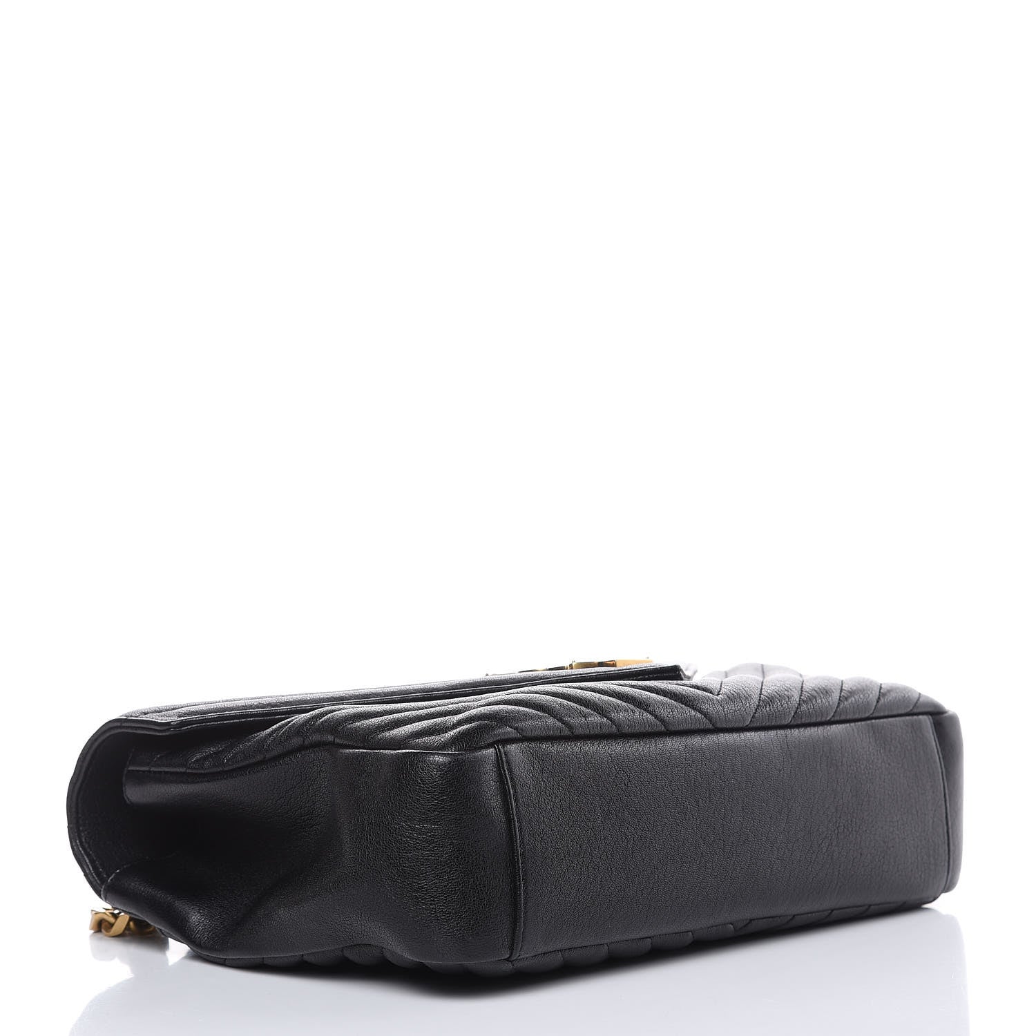 Saint Laurent Sheepskin Matelasse Chevron Monogram Large College Satchel Black 4 of 12