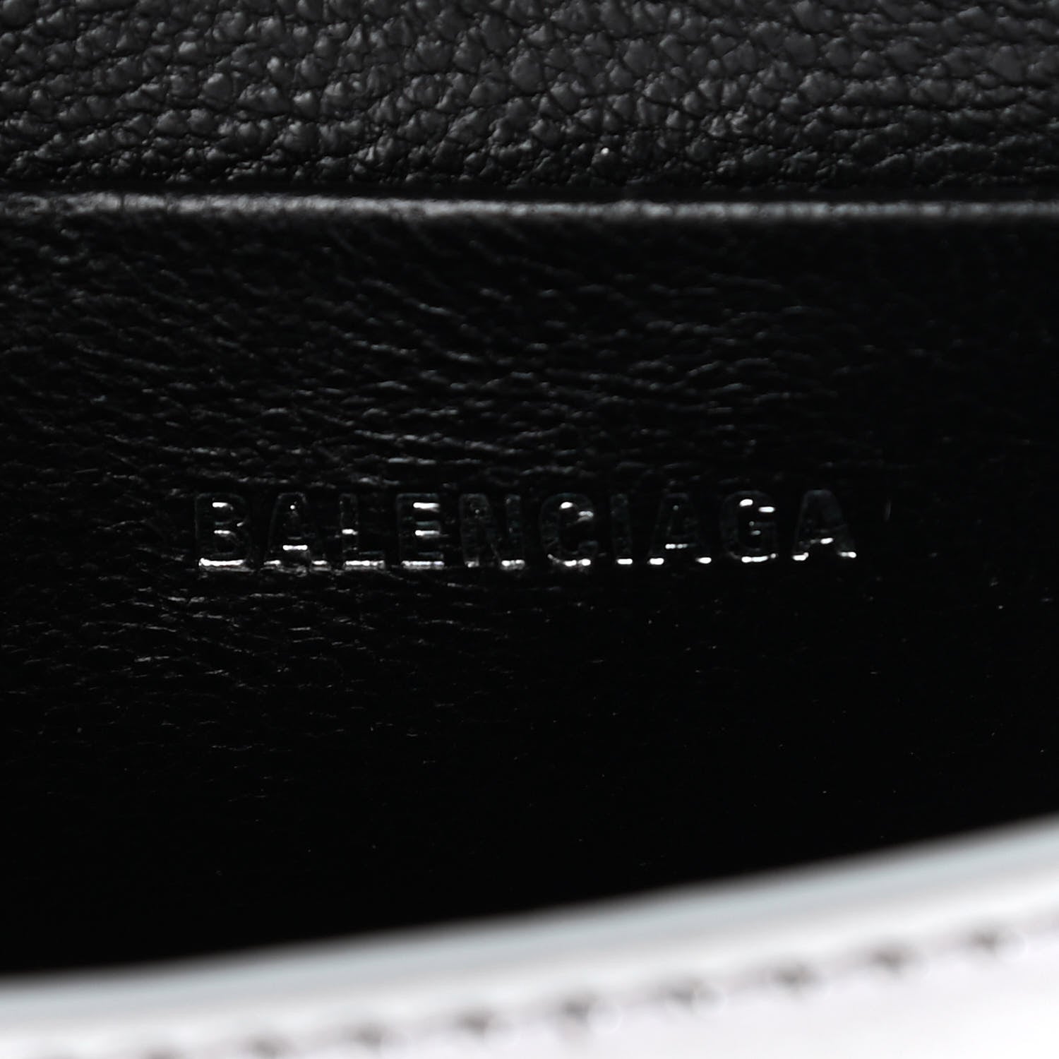 Balenciaga Metallic Calfskin Crocodile Embossed Hourglass Top Handle Bag Mini Silver 6 of 8