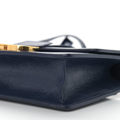 Christian Dior Shiny Crinkled Lambskin 30 Montaigne Flap Bag Indigo 9 of 11