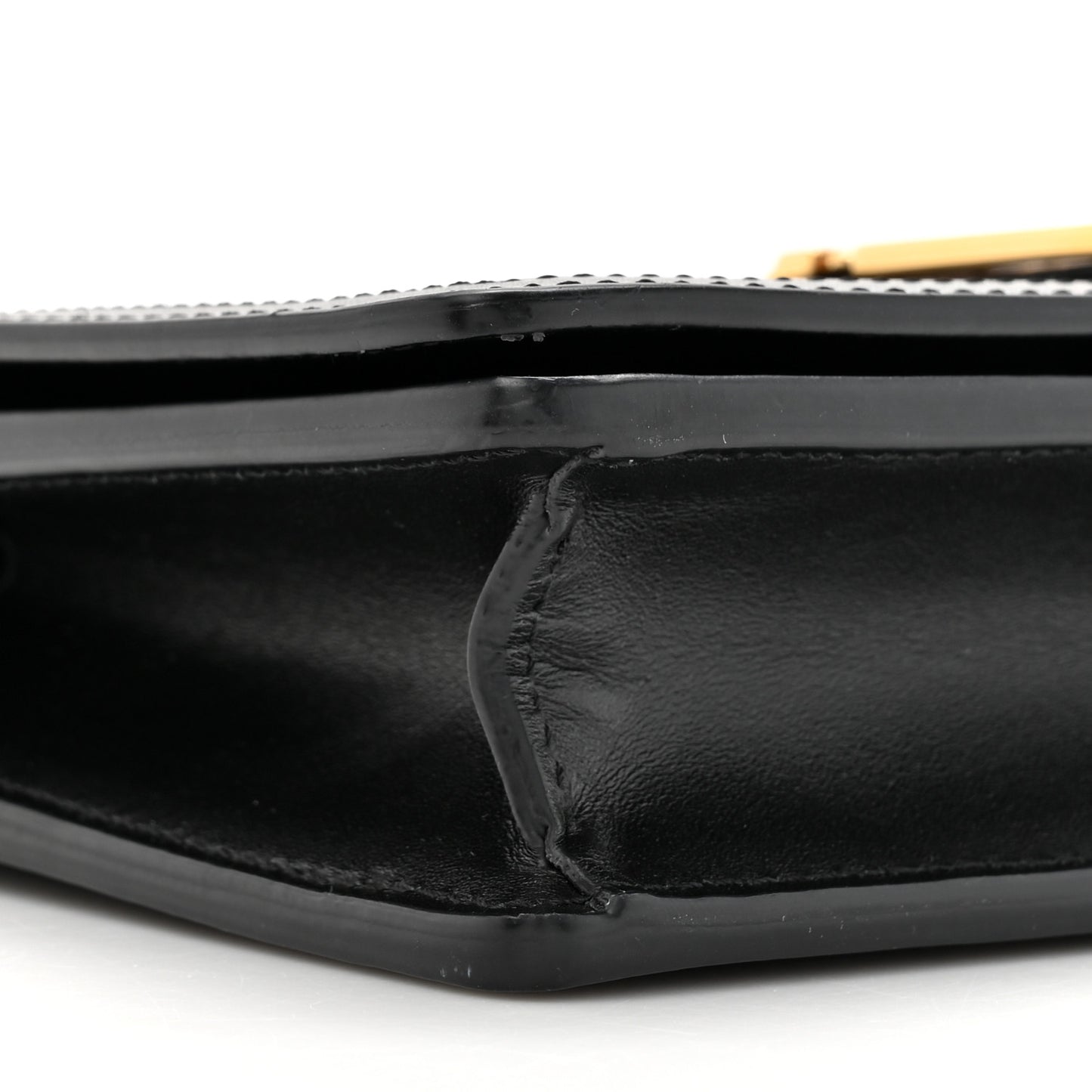 Calfskin Greca Goddess Wallet On Chain Black