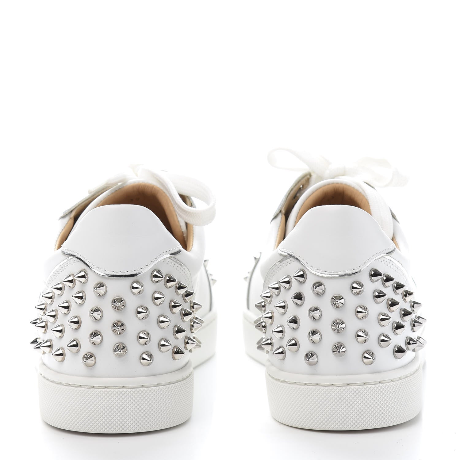 Christian Louboutin Calfskin Spikes Womens Vieira 2 Flat Sneakers 39 White 5 of 10