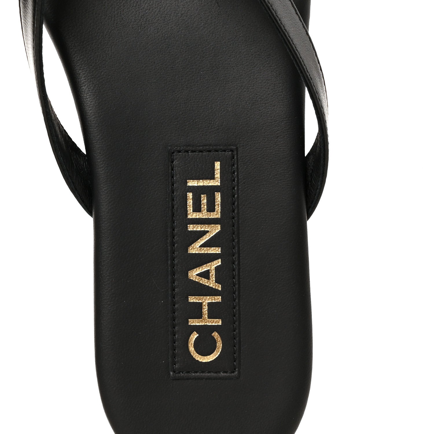 Chanel Shiny Lambskin Crystal CC Thong Sandals 38 Black 7 of 10