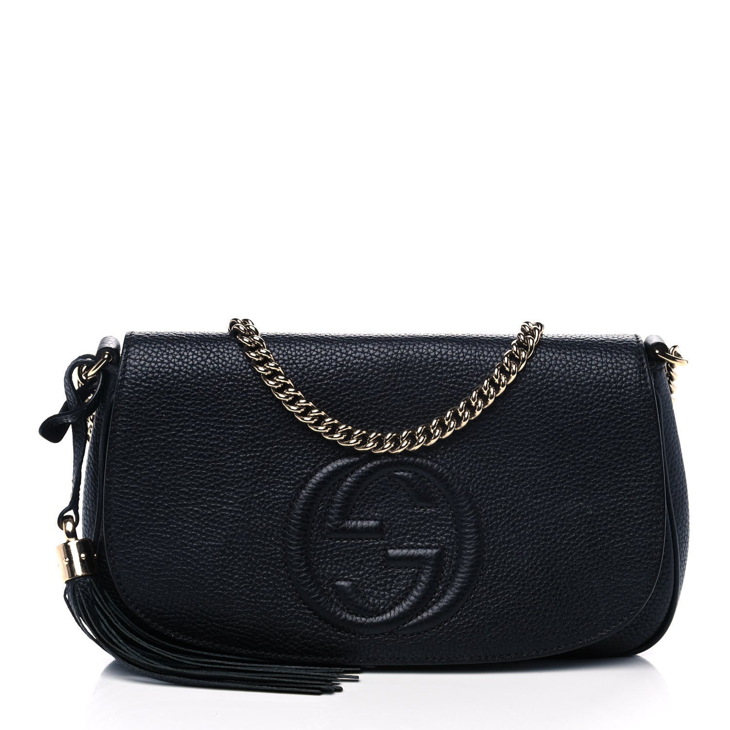 Gucci Pebbled Calfskin Medium Soho Flap Crossbody Black 1 of 13