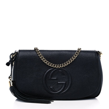 Gucci Pebbled Calfskin Medium Soho Flap Crossbody Black 1 of 13