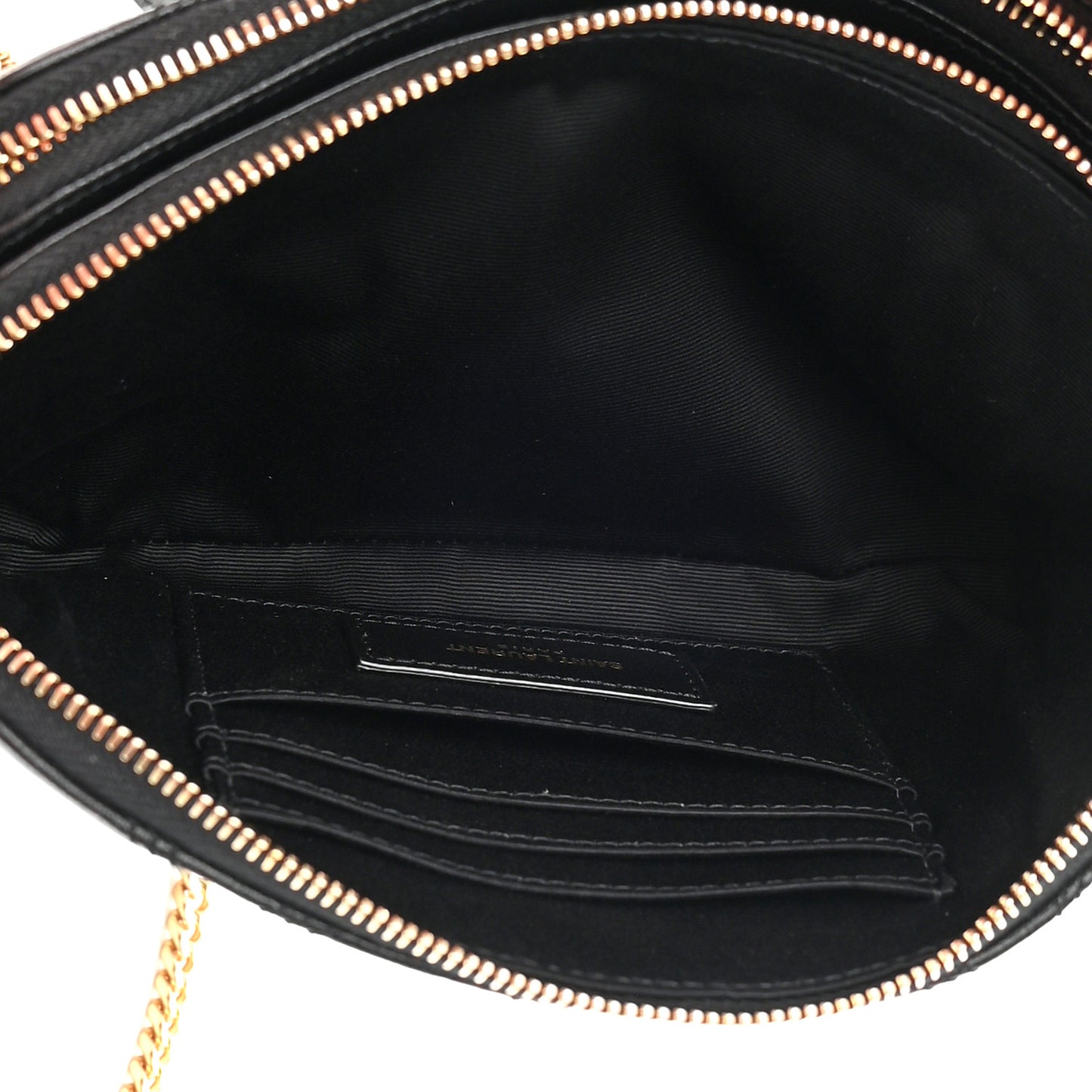 Grained Lambskin Quilted Mini Becky Double Zip Bag Black