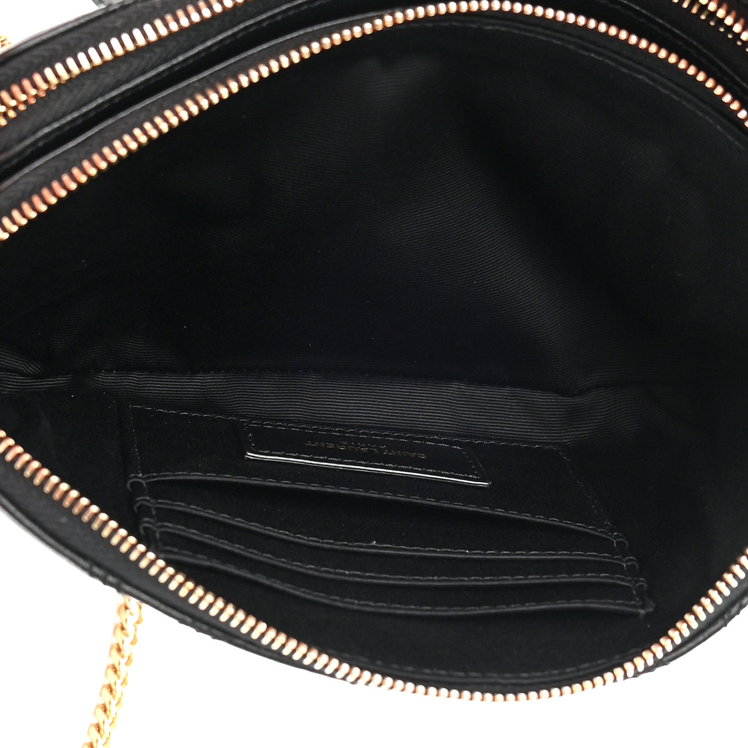 Saint Laurent Grained Lambskin Quilted Mini Becky Double Zip Bag Black 5 of 13