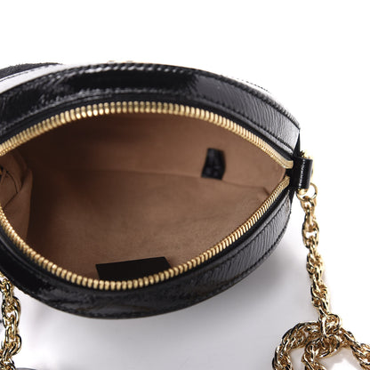 Gucci Suede Patent Web Mini Ophidia Round Shoulder Bag Black 5 of 10