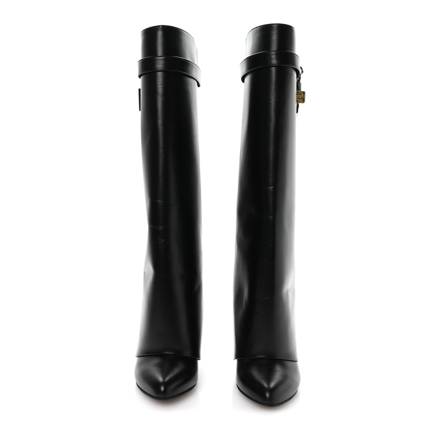 Calfskin Shark Lock Pant Boots 38 Black