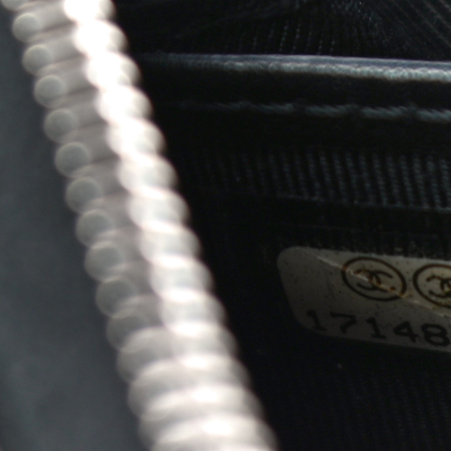 Striated Patent Zip Around Wallet Black