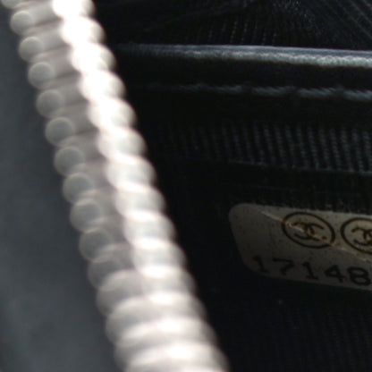 Chanel Striated Patent Zip Around Wallet Black 8 of 13