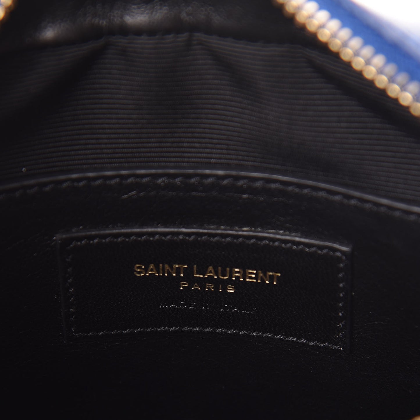 Lambskin Chevron Small Classic Monogram Camera Bag Blue Majorelle