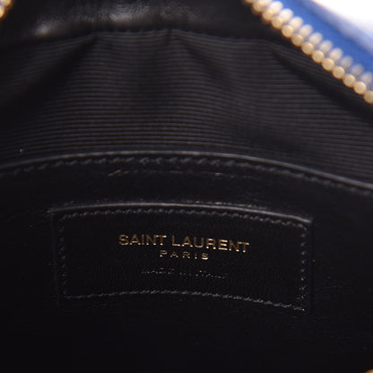 Saint Laurent Lambskin Chevron Small Classic Monogram Camera Bag Blue Majorelle 6 of 11